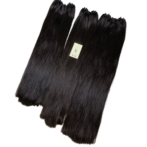Mèches de cheveux humains vietnamiens bruts non traités à double étirage, cheveux Remy à cuticules alignées, extensions de trame droites - Product Image 1