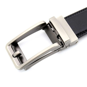 Black Genuine Leather Formal Belt Cow Hide <b>Pin</b> Buckle Rectangular One-Piece Molding Durable 1 3/8 In Width - Product Image 5