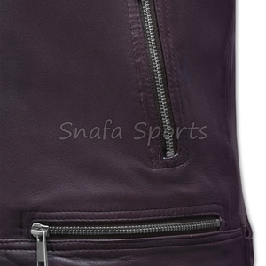 Chaqueta de cuero personalizada de alta calidad para hombre, estilo con cremallera, chaqueta de cuero para hombre en venta a precio de mayoreo. - Product Image 4