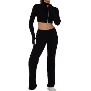 Conjunto Deportivo de Dos Piezas de Lona Sólida para Mujer, Informal, para Entrenamiento, 100% Algodón, Ecológico, Transpirable, de Secado Rápido - Product Image 5