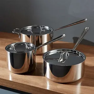 Durable stainless steel <b>sauce</b> <b>pan</b> with tall sides for boiling milk and preparing <b>sauces</b> with spill control for home or - Product Image 4