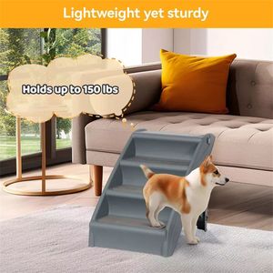 Scala per Cani Pieghevole di Lusso in Lino, Lavabile, per Gatti, Uso Interno ed Esterno, con Motivi Animali - Product Image 5