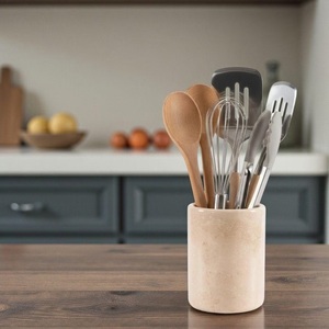 Portautensilios de Mármol Sólido, Piedra Natural con Acabado Liso, Organizador de Almacenamiento Resistente para Encimera de Cocina, Diseño Elegante y Duradero - Product Image 3