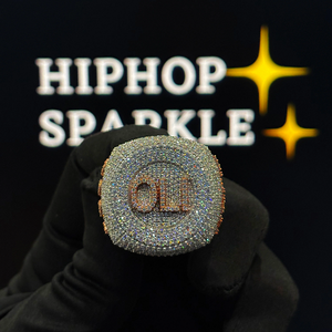 Luxury Custom <b>Ring</b> Fully Iced Out Moissanite Rose Gold Letter 925 Sterling <b>Silver</b> Hip Hop <b>Statement</b> Jewelry <b>Ring</b> for Men Women - Product Image 6