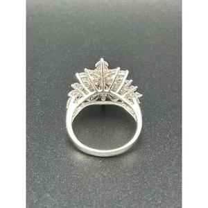 Anillo de Diamantes con Corte Redondo y Marquise, Diseño Floral, Anillo de Oro Sólido, Elegante Joyería de Compromiso Nupcial de Lujo, Diamantes de Laboratorio - Product Image 3