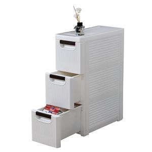 Carrello in plastica con 3 pneumatici stretti e sottili per riporre oggetti in bagno e camera da letto - Spedizione gratuita - Product Image 4