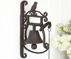 Timbre de Puerta de Hierro Fundido Duradero, Timbre de Entrada Tradicional de Pared con Aspecto Vintage para Decoración de Hogar, Jardín y Exteriores - Product Image 1