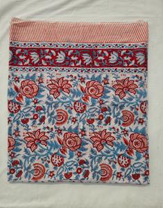 Paréo en coton fait main à motifs floraux pour femme, imprimé au bloc, écharpe de plage, paréo d'été en coton, Saint-Valentin, anniversaire, été - Product Image 1