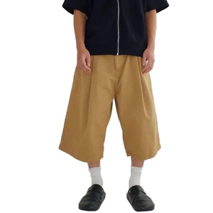 <b>Mens</b> Wide Leg Baggy Bermuda Cotton <b>Shorts</b> Pin Tuck Pleat <b>Below</b> <b>Knee</b> - Product Image 2