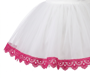 Dentelle Guipure Florale Rose Vif 10mm Écologique de Luxe GPO Personnalisable Vente en Gros 20 Mètres Emballage Nœuds pour Cheveux Cadeaux Vêtements pour Enfants - Product Image 3