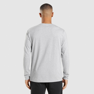 เสื้อยืดแขนยาวผู้ชาย ผ้าฝ้าย 100% ทรงหลวม ไซส์ใหญ่ ขายส่ง คุณภาพพรีเมียม ระบายอากาศได้ดี รับผลิตแบบ OEM - Product Image 3