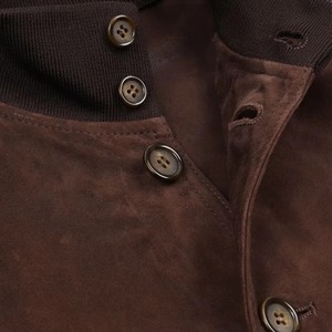 Pakistan <b>Suede</b> Embroidered Stand Collar Winter <b>Men's</b> Bomber <b>Jacket</b> High Quality - Product Image 5