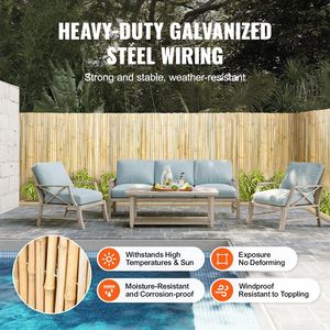 Recinzione di bambù laminato naturale eco-friendly 4 ft alta X 8 ft lunga 0.75 D larga per giardino cortile balcone Patio lato piscina - Product Image 4