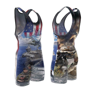 Customized Design Unisex Stretch Front Logo American <b>Wrestling</b> <b>Singlet</b> Quick Dry Lightweight - Product Image 3