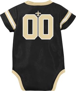 Body de Bebé de los New Orleans Saints, Negro, Malla, Número 00 Personalizado, Mono Deportivo Importado - Product Image 3