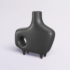 Vase à fleurs d'intérieur artistique haut de gamme, support floral en métal contemporain élégant, vase à fleurs en fer de luxe pour salon - Product Image 3