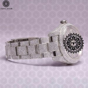 Reloj de Lujo Charm_Jewells de Acero Inoxidable con Bisel de Diamantes, Cristal de Zafiro, Movimiento de Cuarzo Analógico, Unisex, Caja Redonda de 40 mm - Product Image 4