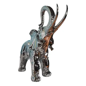 Elegant Metal <b>Elephant</b> Sculpture 24inch Height 21inch Width <b>Decorative</b> Art Piece for Interior Design - Product Image 2