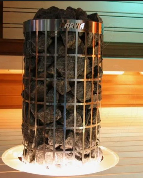 Harvia Cilindro PC70 Modern Silver Square Stainless Steel Sauna