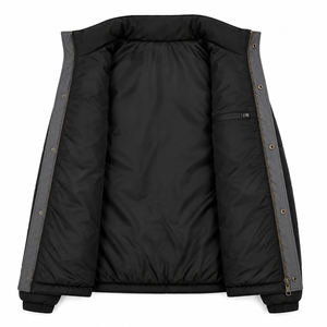 Chaqueta Acolchada Gruesa de Invierno para Hombre, Estilo Urbano, de Poliéster, con Cuello Alto, Bloques de Color, Logotipo Personalizado, Venta al Por Mayor - Product Image 5