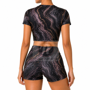 High Quality Women Lightweight Sublimation <b>Shorts</b> Set Casual Two Piece Summer <b>Lounge</b> Outfit Cotton - Product Image 3