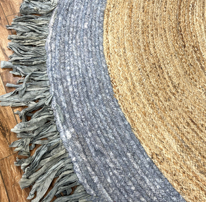 Tapis tressé en jute naturelle NYKO MART JR-21 8x10 et 9x12 pieds, fait main, style bohème, antidérapant, écologique, motif géométrique, à poils ras - Product Image 6