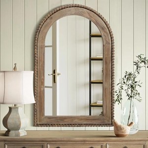 Acacia Wood Arched Statement <b>Mirror</b> Rustic Farmhouse Wholesale India - Product Image 2