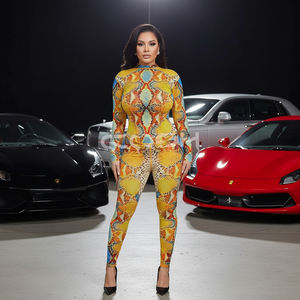 Body completo multicolor con estampado de piel de serpiente para mujer, manga larga, cuello simulado, estilo pitón – OEM/ODM, elástico, ajustado - Product Image 6