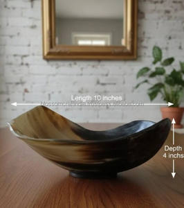 Tazón de Cuerno de Búfalo Pulido de Primera Calidad, Tazón para Servir Hecho a Mano Natural para Cocina, Comedor, Restaurante y Decoración - Product Image 2
