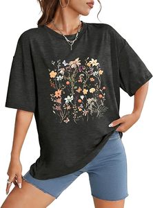 Camisetas de Verano para Mujer, Talla Grande, Cuello Redondo, Manga Regular, Estampadas, Tejido Holgado, Ecológicas, de Secado Rápido, Transpirables y Antiarrugas - Product Image 3