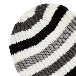 Bonnet tricoté noir et blanc personnalisé avec revers, en polyester de qualité supérieure, ajustable, pour l'hiver, fabricant de couvre-chefs OEM ODM sous marque privée pour bébés - Product Image 4
