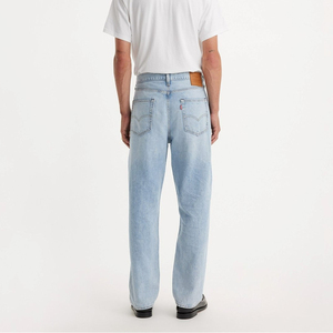 Jean en denim bleu clair pour homme, coupe ample et longue, jambe large, respirant - Product Image 4