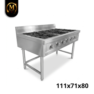 Estufa de Gas de Acero Inoxidable de Gran Capacidad con 6 Quemadores Abiertos para Cocina Comercial de Alto Volumen y Catering - Product Image 5
