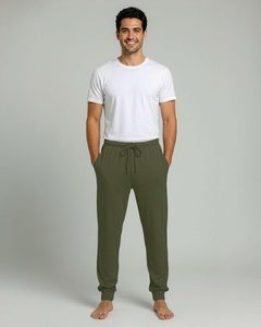 Ensemble de vêtements de détente d'été pour homme, confortable et écologique, en coton tricoté doux, t-shirt à manches longues et short assortis - Product Image 2