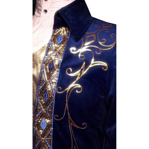 Mens BLUE Steampunk Medieval <b>Jacket</b> <b>Gothic</b> Victorian Frock Coat Uniform Hot Sell OEM ODM - Product Image 3