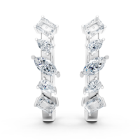 Boucles d'oreilles créoles multi-formes en moissanite avec grappe de feuilles pour femme, en argent sterling 925, bijoux fins de luxe pour mariage, vente en gros