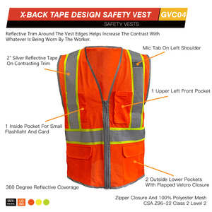 Gilet de sécurité réfléchissant pour hommes, multi-poches, haute visibilité, pour la sécurité des entrepôts et du personnel sur les chantiers - Product Image 4