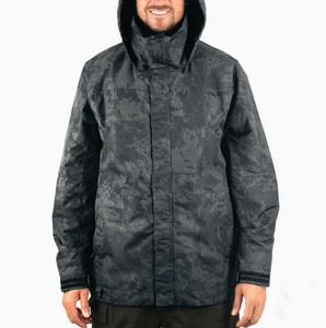 Veste de pêche à la mouche décontractée en toile unie avec capuche, coupe-vent, respirante, grande taille, fermeture éclair, pour homme, hiver - Product Image 1