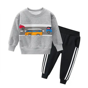 Ensemble de survêtement en coton pour adultes, sweat-shirt rouge à imprimé voiture, pantalon bleu, tenue décontractée d'automne, manches longues, à capuche, 2 en 1, tenue de jogging - Product Image 4
