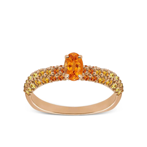 Anillo de Topacio Ovalado en Oro Rosa para Mujer, Anillo de Compromiso Romántico con Piedra Preciosa - Product Image 1