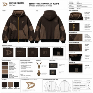 เสื้อสเวตเชิ้ตมีฮู้ดผู้ชายทรงโอเวอร์ไซส์ แบรนด์ Dravelle Industry ดีไซน์แบบ Patchwork สวมใส่สบายๆ สำหรับฤดูใบไม้ร่วง กันน้ำ กันลม - Product Image 5