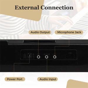 Pianoforte Digitale a 61 Tasti per Principianti Nero con Modalità di Insegnamento Illuminata, 200 Ritmi e Funzione Doppia Tastiera - Product Image 6