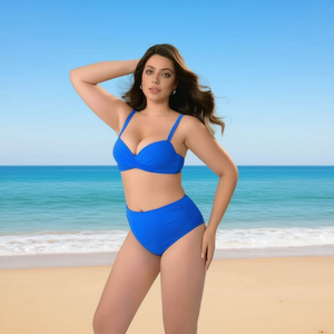HDJ Plus Size One Piece Swimsuit Tummy Control <b>Conservative</b> Beachwear Sexy Monokini Bathing Suit BZ77082 - Product Image 2