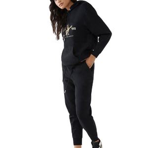 Survêtement décontracté en molleton surdimensionné pour femme, avec logo personnalisé, sweat à capuche à manches longues, poche kangourou, coupe classique - Product Image 4