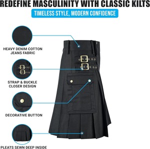 Fabricant de kilt sur mesure de qualité supérieure pour hommes, kilt écossais en tartan des Highlands, vêtements traditionnels, fournisseur OEM ODM - Product Image 4