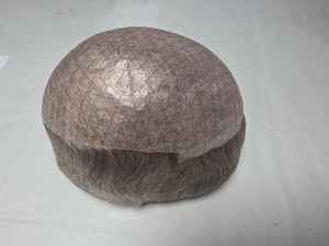 Toupee y Peluca de Cabello Humano Gris de Piel Fina, 100% Cabello Remy Indio, Rizado Kinky Yaki, Calidad Premium, Taz Hair Bangladesh, Trama Única - Product Image 4