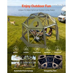 "Spherical 13-Sided 13x13ft Camping <b>Canopy</b> <b>Tent</b> with Removable Top & Carry Bag" - Product Image 3