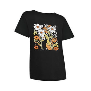 Camiseta de Manga Corta para Mujer, Color Negro, Corte Ajustado, Cuello Redondo, Camiseta de Mujer con Diseño Estampado Personalizado - Product Image 3
