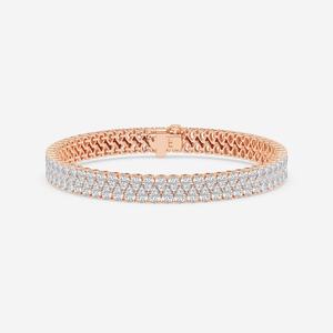 12.25 ctw Pear Lab Grown Diamond Double <b>Row</b> Interlocking Fashion Bracelet 7 Inch Elegant Luxury Jewelry <b>Gift</b> for Women - Product Image 3