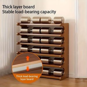 Scaffale portaoggetti pratico a 5/6 livelli, salvaspazio, con finitura effetto legno, facile da usare - Product Image 3